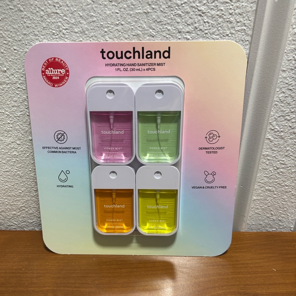 Touchland| vegan‎ 4 pack hydrating hand sanitizer